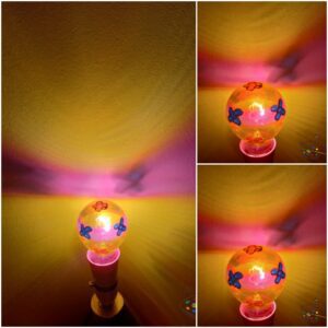 OOAK - Pink & Yellow Rainbow Flower Regular GLS Bulb BC