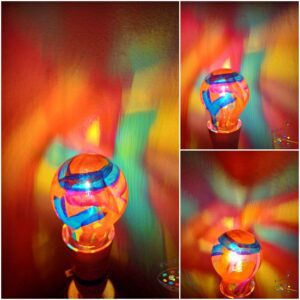One-of-a-Kind Abstract Hand-Painted Stained Glass Effect Light Bulb