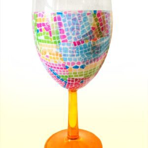 OOAK Decoupage Patchwork Effect Wine Glass