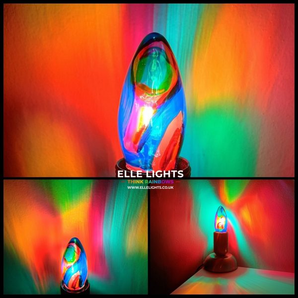 Eos Hand Painted Stained Glass Light Bulb