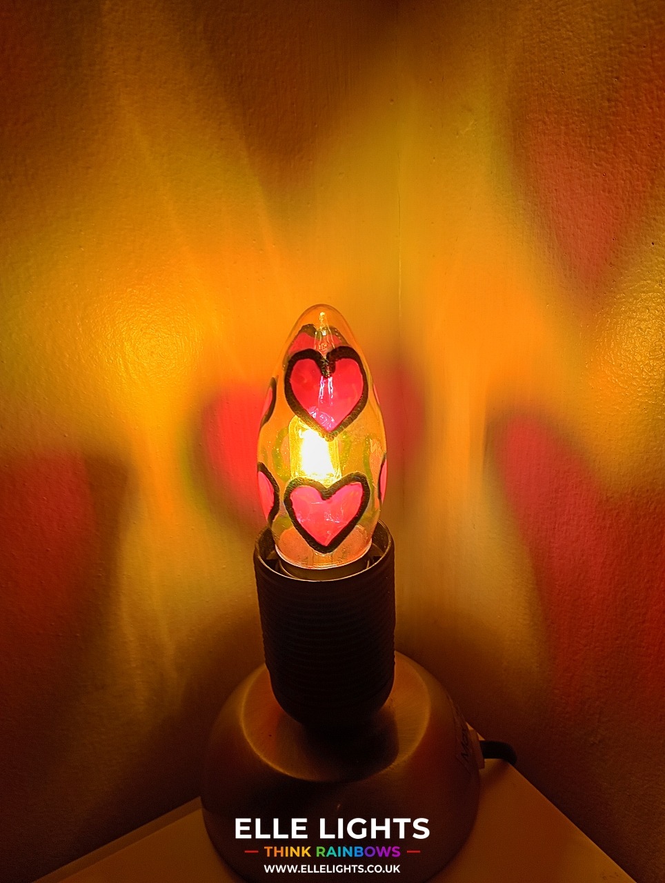 Pathos – Heart Glow Stained Glass Candle Light Bulb