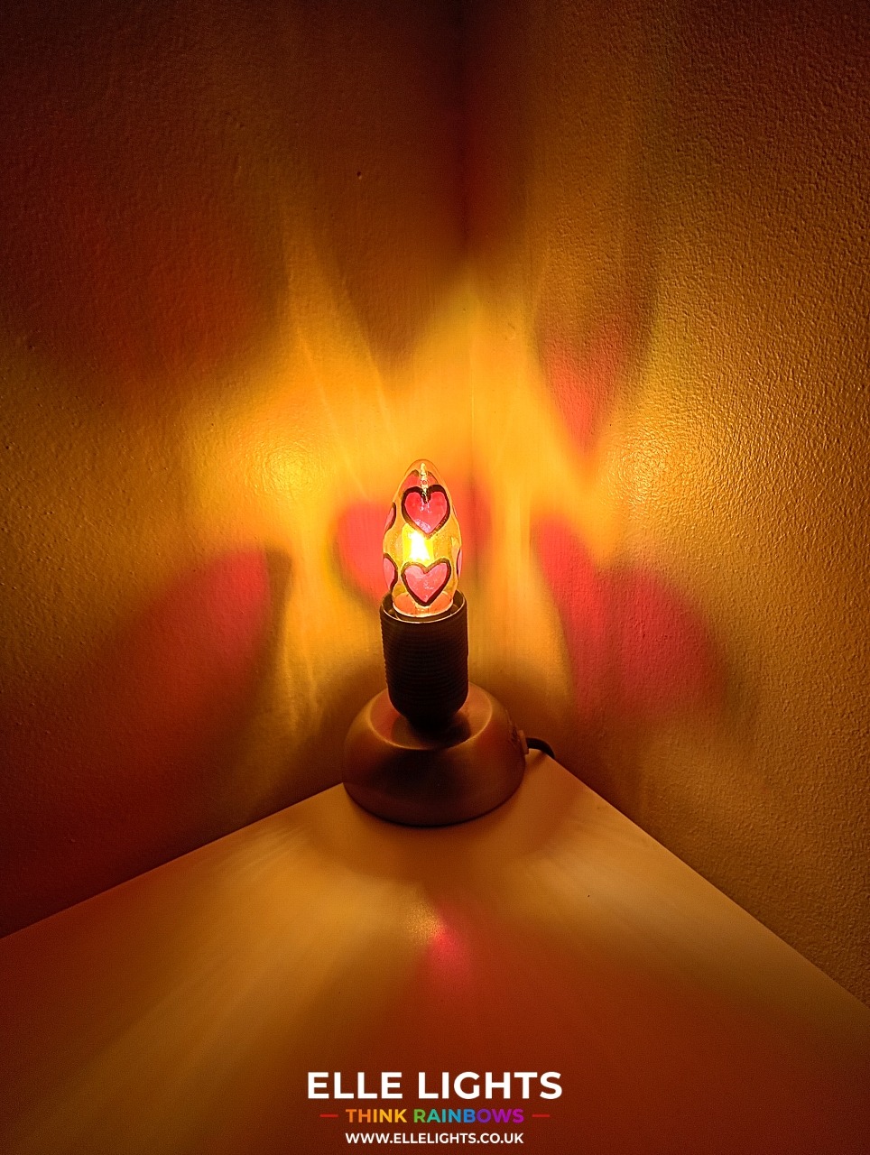 Pathos – Heart Glow Stained Glass Candle Light Bulb