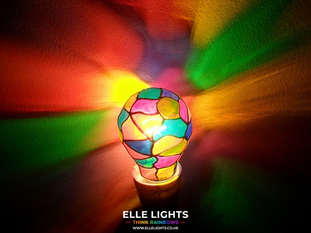 Ekklesia β Multicoloured Tiffany Style Regular GLS Light Bulb